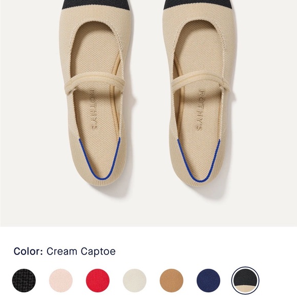 Rothy's NEW Cream and Black “The Square Mary Jane” Flats Size 9 - Picture 13 of 14